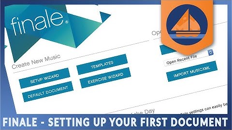 Finale - Setting up your first document