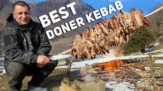 SUCH A DELICIOUS DONER YOU WILL NOT FIND ANYWHERE! DONER COOKED OVER A CAMPFIRE IN THE MOUNTAINS!