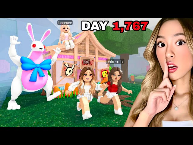 We Built A BASE In The EASTER BUNNY'S HOUSE For 99 Nights In The Forest..