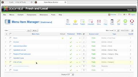 Tutorial Joomla - Creating parent menu items.mov