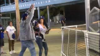 Adrian Gonzalez crashes Dodgers sports net show at game