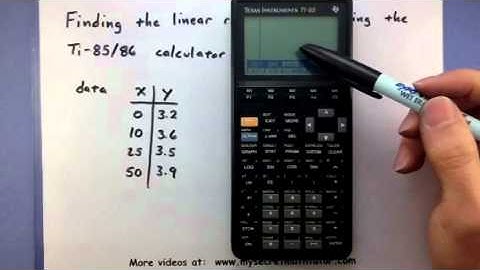 Pre-Calculus - Find the linear regression line using the TI-85/86 calculator