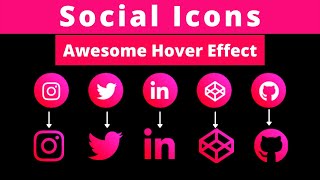 CSS Gradient Social Icons Hover Animation Effects | Programming By TSH