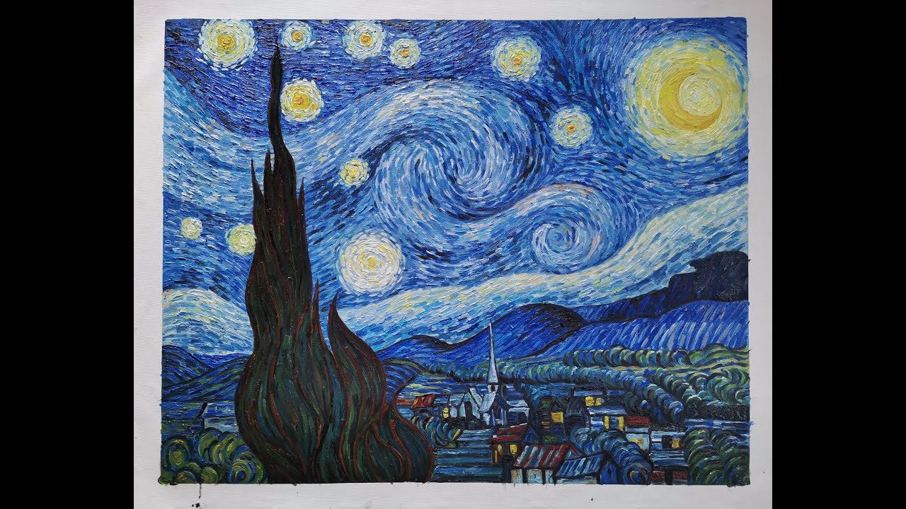 The Starry Night Vincent van Gogh 100% hand painted Oil Painting Copy ...