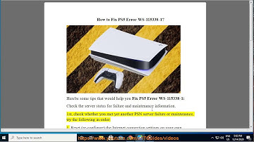 Fix PS5 Error WS-115338-1