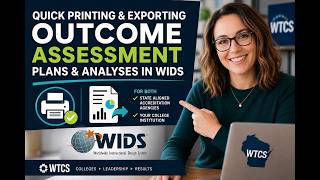 How to export, quick print, and close an Outcome Assessment Plan/Analysis (OAP) in WIDS (Part 3).