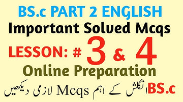 BS.c part 2 English Mcqs Ch# 3 & 4|Most Important Mcqs For Online Exams ||B.a/BS.c Online Exams 2020