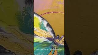 What? Napkin 3D fluidart butterly gold short painting process