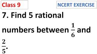 Find 5 rational numbers between 1/6 and 2/5. CBSE Class 9 Maths Ganita Manjari
