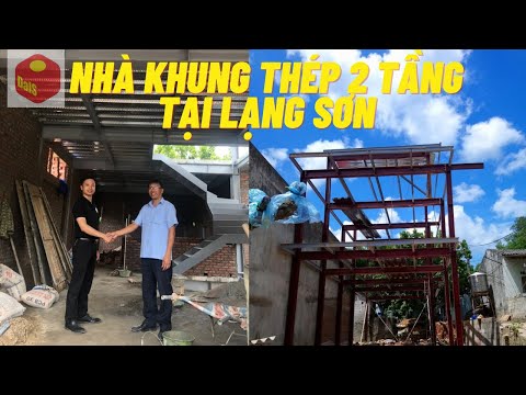 Nhà khung thép 2 tầng 1 tum tại Lạng Sơn