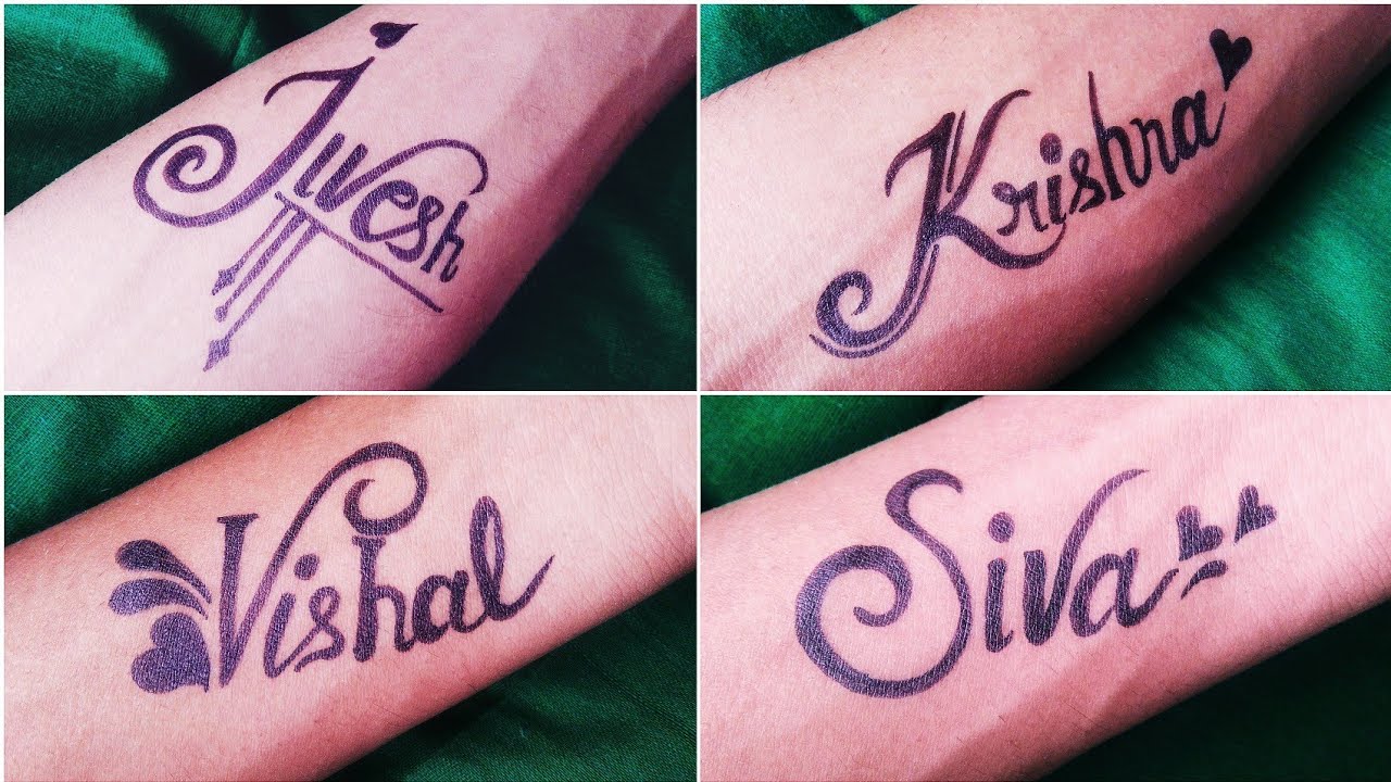 Siva,jivesh,krishna and Vishal name Tattoo beautiful ideas - YouTube