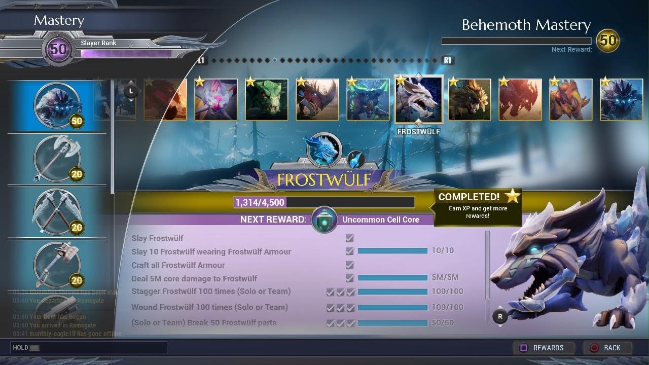 Dauntless - VVolvenOne - Behemoth Mastery Completed