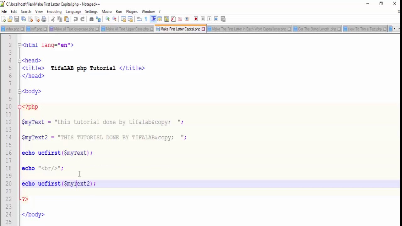 Php||How To Make The First Letter In The Sentence Upper Case