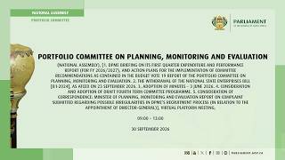 Portfolio Committee on Planning, Monitoring and Evaluation, 30 September 2026