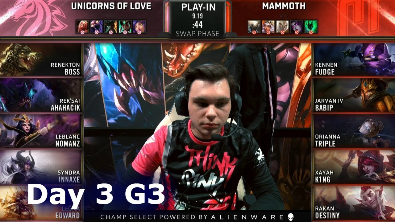 UOL vs MMM | Day 3 Play-In Stage S9 LoL Worlds 2019 | Unicorns of Love vs MAMMOTH