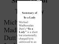 To a Lady Summary