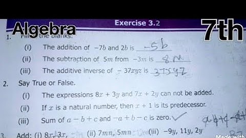 7th standard maths algebra exercise3.2 (1to5) chapter3 term1