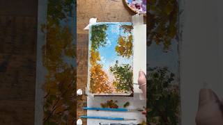 Learn How To Paint Fall Treetops Using Watercolor or Gouache @LetsMakeArt