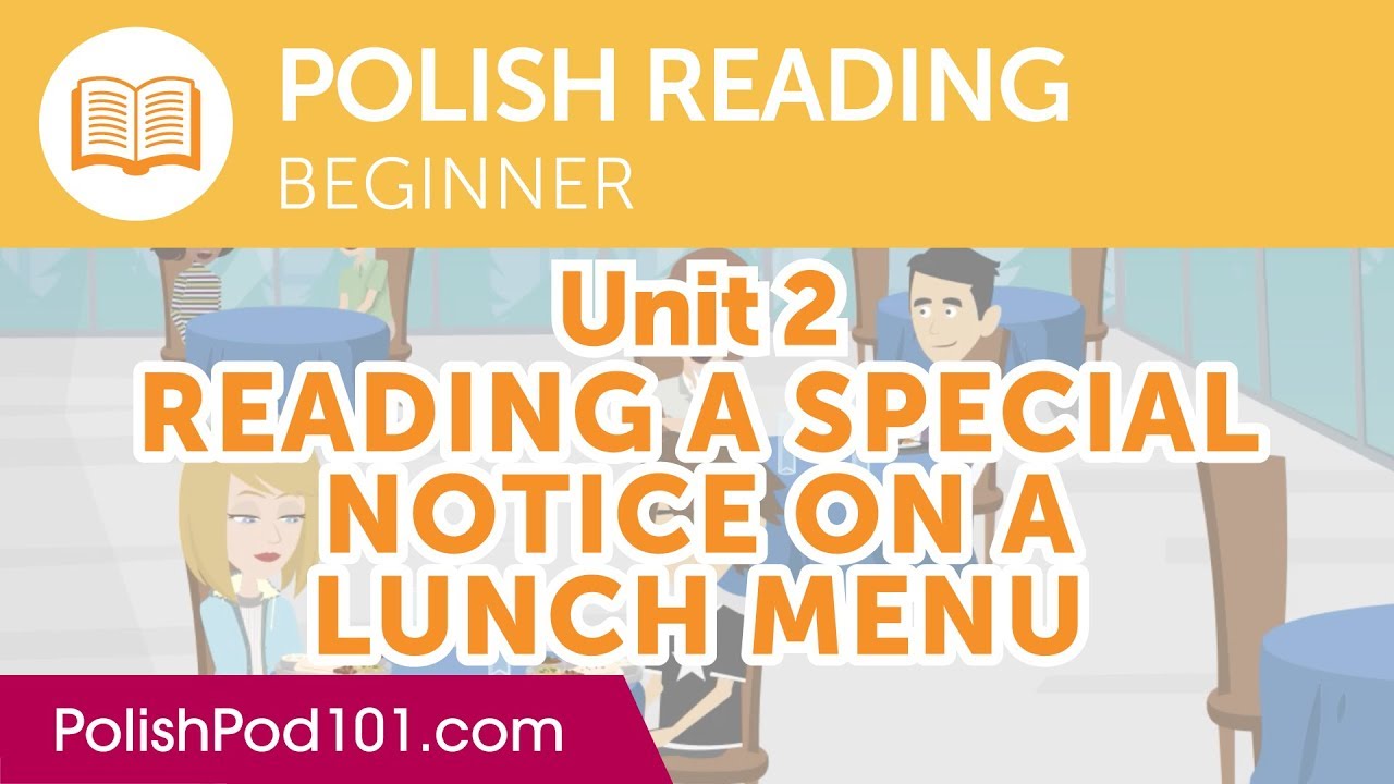 ⁣Polish Beginner Reading Practice - Reading a Special Notice on a Lunch Menu