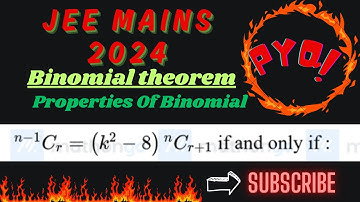 (n-1) C r=(k²-8) n C r +1 if and only if : #jeemains2024 #binomial_theorem #jeemainspyq #iitjee