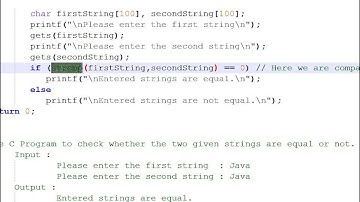 C PROGRAM TO COMPARE TWO STRINGS DEMO