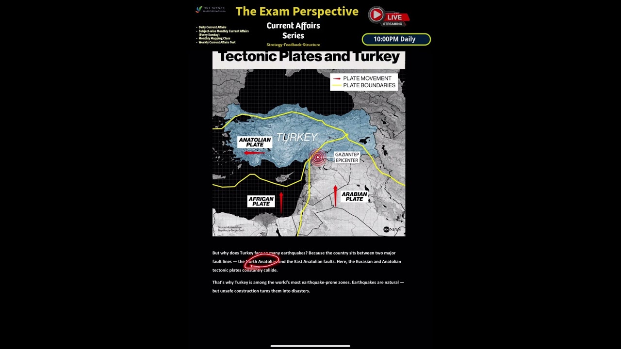 Tremors in Turkey | Causes & Impact | UPSC Current Affairs  