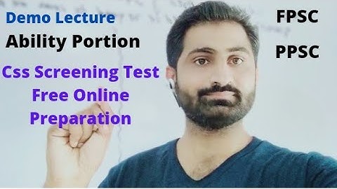 CSS Screening Test Free Preparation||Demo Lecture||General Ability Portion