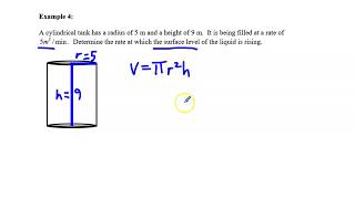 Related Rates - Ex 2.4 - A Cylindrical Tank