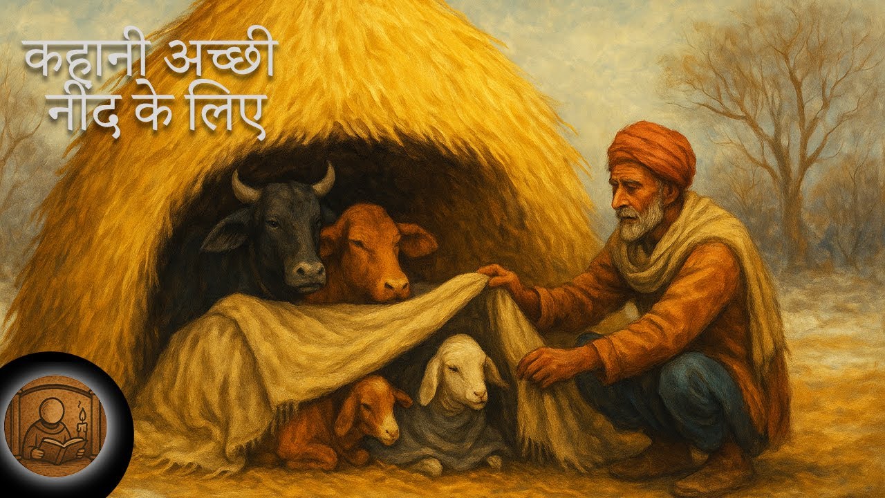 कहानी अच्छी नींद के लिए | “जब भूसे का घर बना सहारा”.. with rain sound..