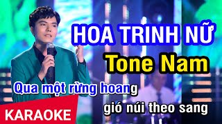 KARAOKE Hoa Trinh Nữ Tone Nam - Trạng Lê | Nhan KTV