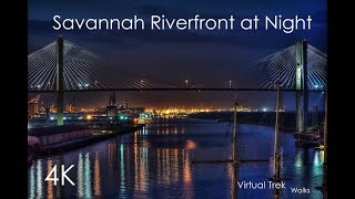 Savannah Riverfront Walk at Sunset (4K Ultra HD)