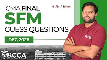 CMA FINAL | SFM | GUESS QUESTIONS | DEC 2025 | by CA CMA RAVI KUMAR SIR
