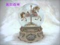 Merry Go Round Horse Snow Globe Musical Box Merry Go Round Horse Snow Globe Musical Box