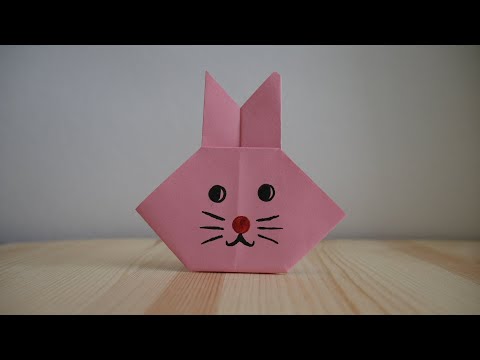 Как сделать зайца оригами из бумаги видео