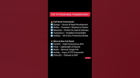 🚀 Top Python Web Frameworks for 2025! (Django, Flask, FastAPI & More)