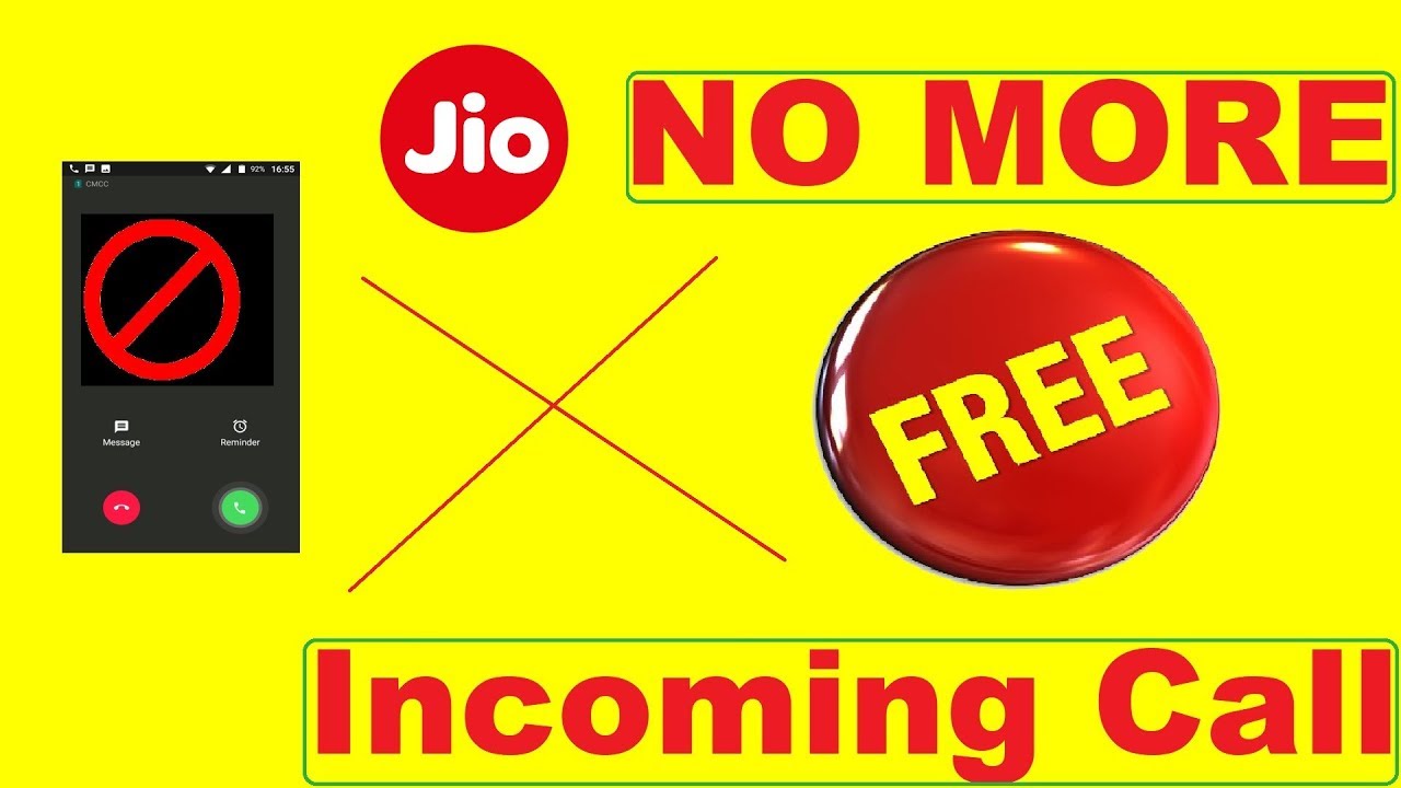 jio No more Free Incoming Call