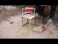 Creative unique quick parrot trap using cardboard cage with can bird trap work 100