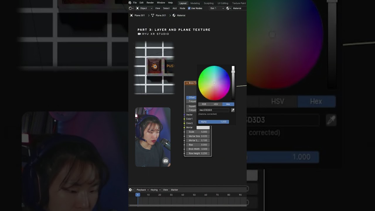 Brick Texture and Image Plane in Blender