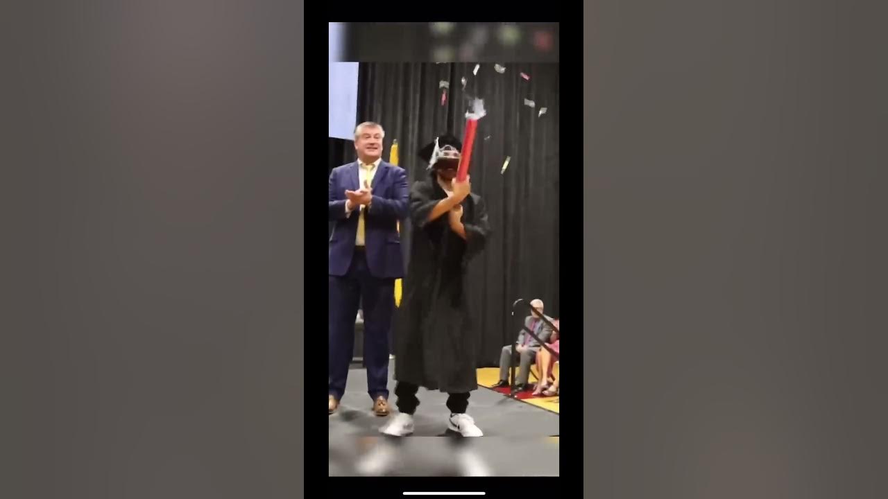 BEST graduation walk EVER😱💥- Sebby Clemens Graduation Backflip Off Stage