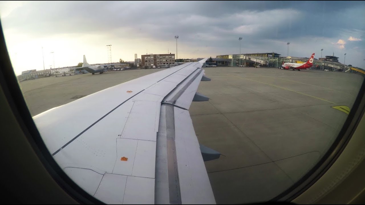 ✈ Germanwings Airbus A319 Sunset Takeoff From Leipzig-Halle Airport (LEJ) [4K] ✈