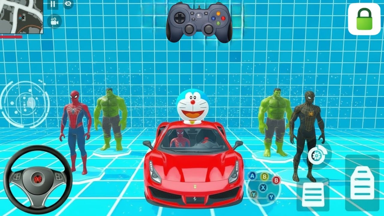 🎮 Big Spider-Man- Red Car & Helicopter Driving 🤑 Police Attacking - Indian Theft Aura Simulator 🇮🇳