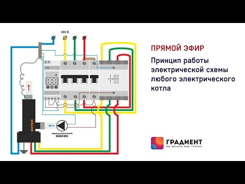 Принцип работы электрической схемы электрокотла.