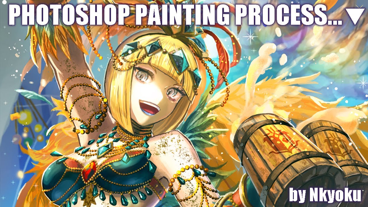 Mhw I Exパッションa 重ね着 イラストメイキング Master Rank Passionate Armor Photoshop Painting Process Youtube