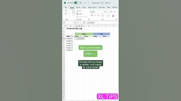 How to add date and time stamps in Excel #shorts