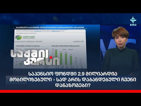საპენსიო ფონდში 2.9 მილიარდია მობილიზებული - სად არის დაბანდებული ჩვენი დანაზოგები?