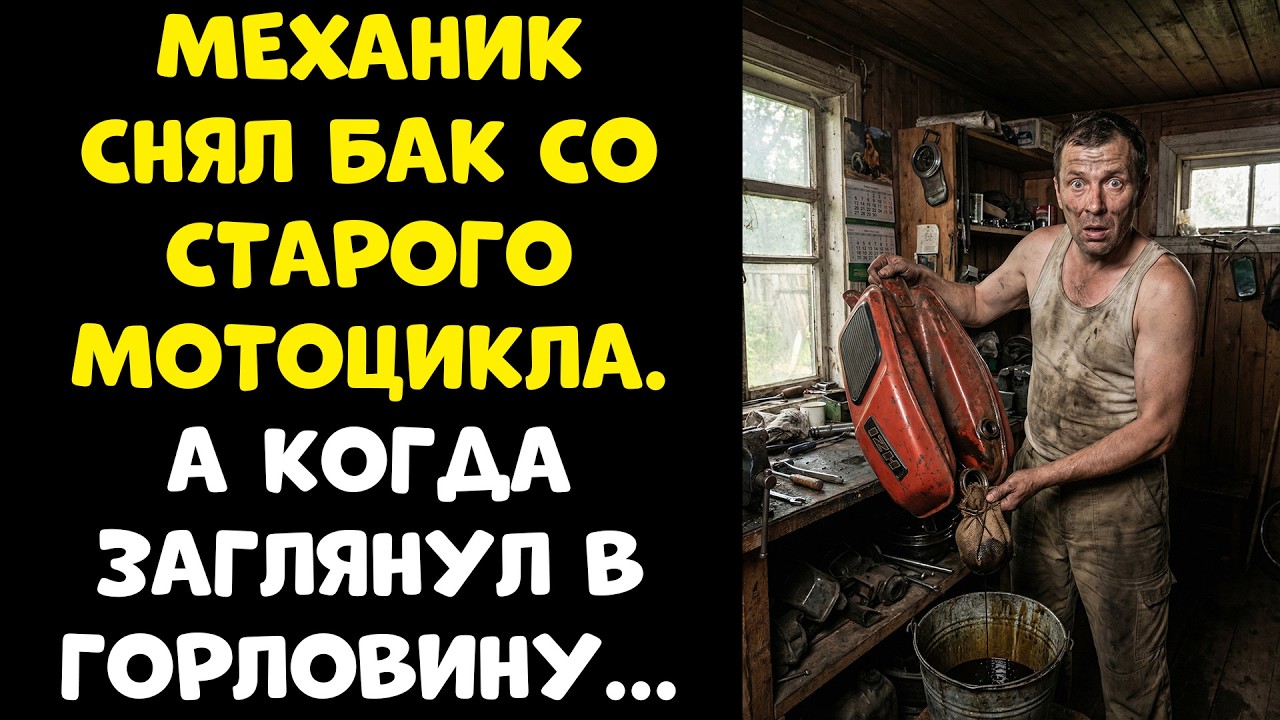 МЕХАНИК ВСКРЫЛ БАК СТАРОГО МОТОЦИКЛА, А УВИДЕВ СОДЕРЖИМОЕ — ОБОМЛЕЛ...