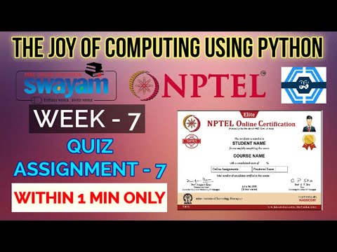 The Joy Of Computing Using Python - NPTEL || WEEK 7 QUIZ ASSIGNMENT SOLUTION ||