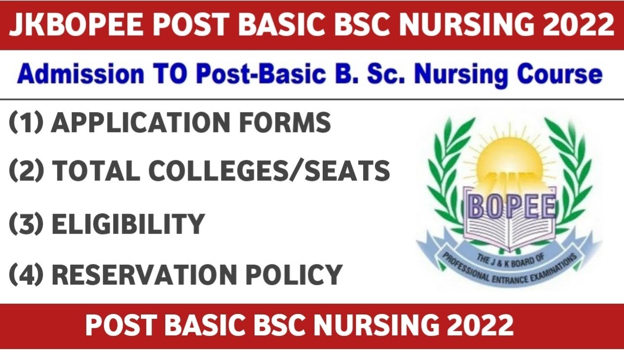 jkbopee post basic nursing 2022 | application forms | eligibility ...