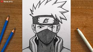 Easy Anime Drawing || How to Draw Kakashi with Sharingan Step by Step || Step by Step Art Tutorial