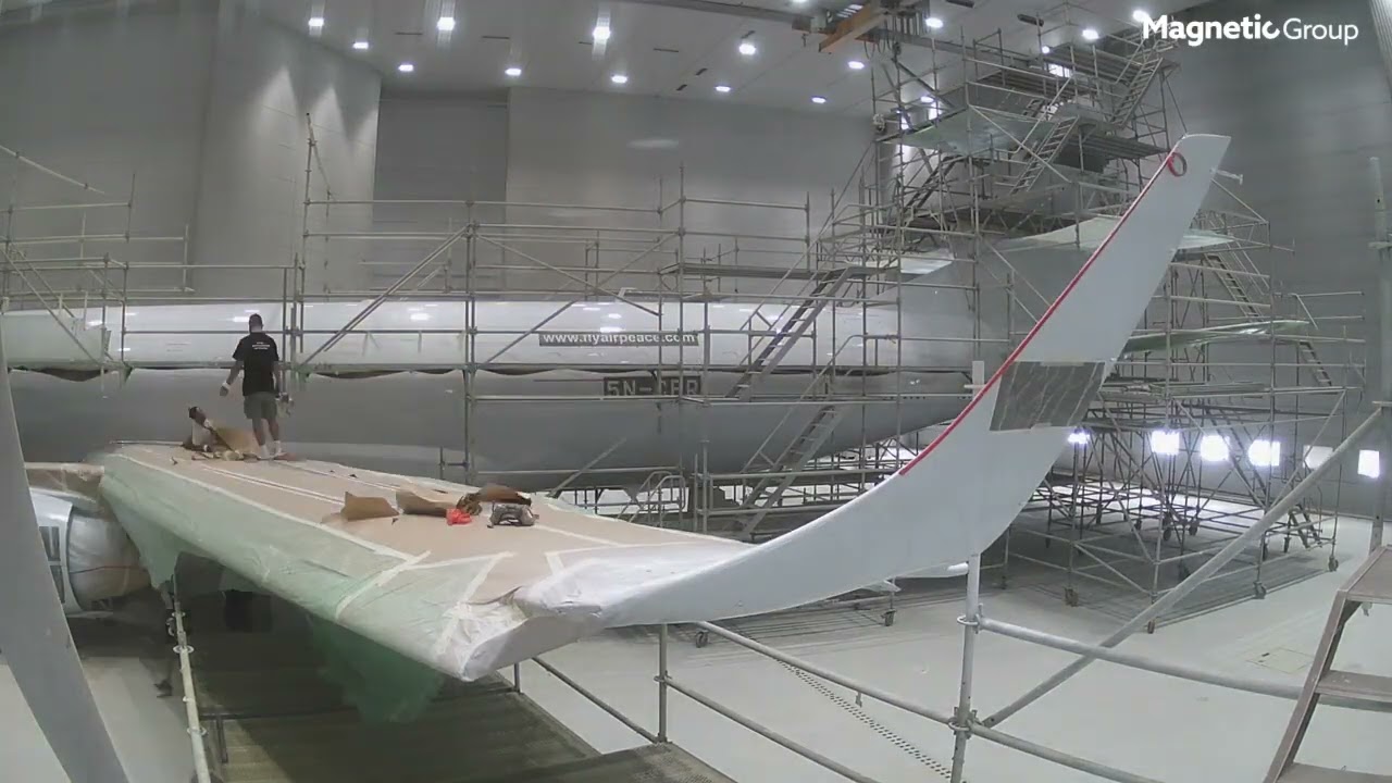 Air Peace Livery Time-Lapse (Behind the Scenes at Magnetic MRO)